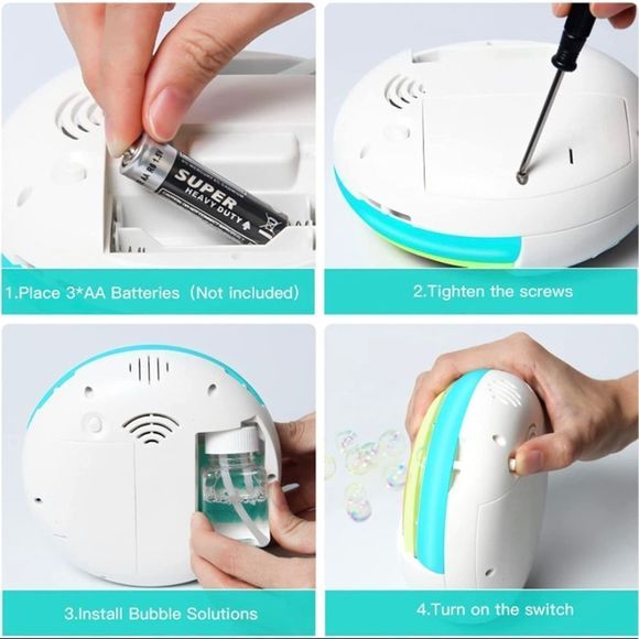 Rainbow Musical Light Up Bubble Machine with Strap! - Picture 3 of 4